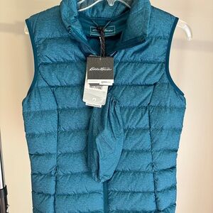 Eddie Bauer Women’s Medium CirrusLite Down Puffer Vest EB 650 Peacock Blue